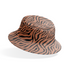 Estampado de rayas abstractas onduladas en negro sobre fondo rosado tipo animal print bucket hat mockup