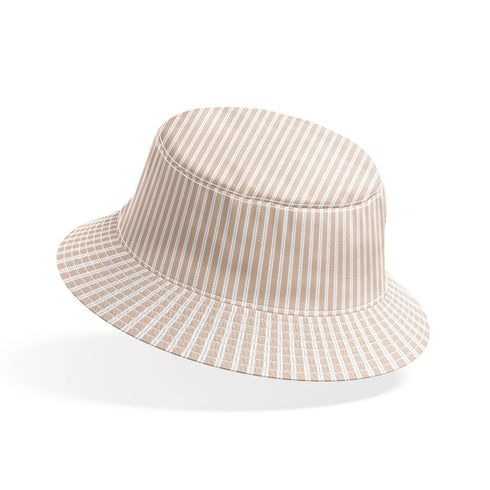 Rayas Finas Beige y Blanco Tela