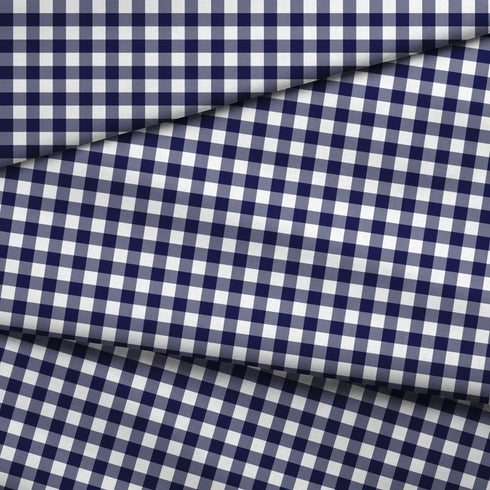 Patrón de cuadros en azul marino, gris y blanco estilo marinero