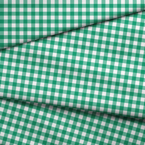 Patrón de cuadros en tonos verdes y blancos estilo tablero de ajedrez