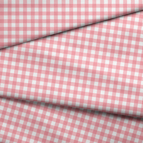 Patrón de cuadros rosado y blanco estilo gingham
