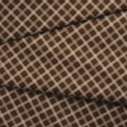 Patrón Diagonal Marrón y Beige Tela