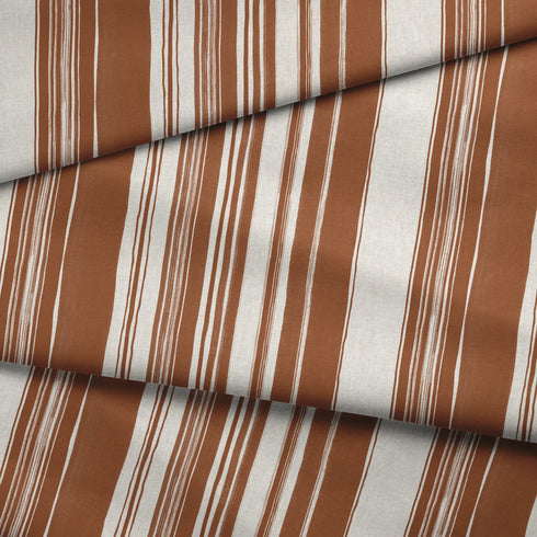 Rayas Terracota y Crema Tela
