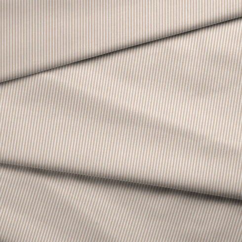 Rayas Finas Beige y Blanco Tela