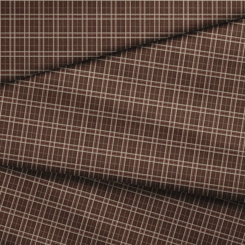 Cuadros Tartán Marrón y Beige Tela