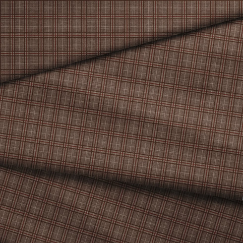 Cuadros Escoceses Marrón Texturizado Tela