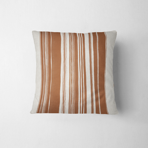 Rayas Terracota y Crema Tela