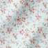 Patrón floral coral y gris sobre rayas azul cielo, flores delicadas con hojas decorativas fabric ripple mockup