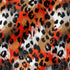 Estampado abstracto con manchas de leopardo en naranja, negro, blanco y café fabric ripple mockup