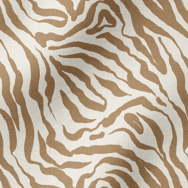 Estampado de rayas onduladas estilo cebra en café y crema fabric ripple mockup