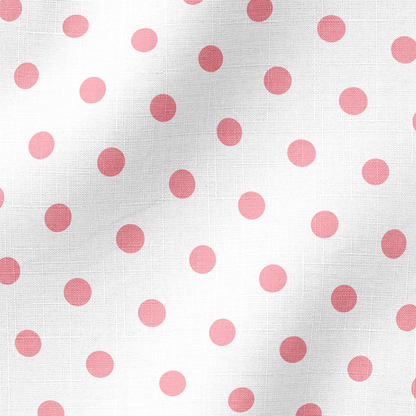 Patrón de pepas rosadas sobre fondo blanco