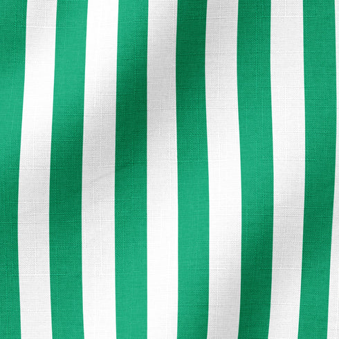 Tres rayas verticales en verde esmeralda sobre fondo blanco