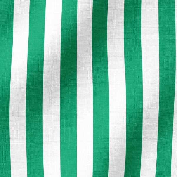 Tres rayas verticales en verde esmeralda sobre fondo blanco