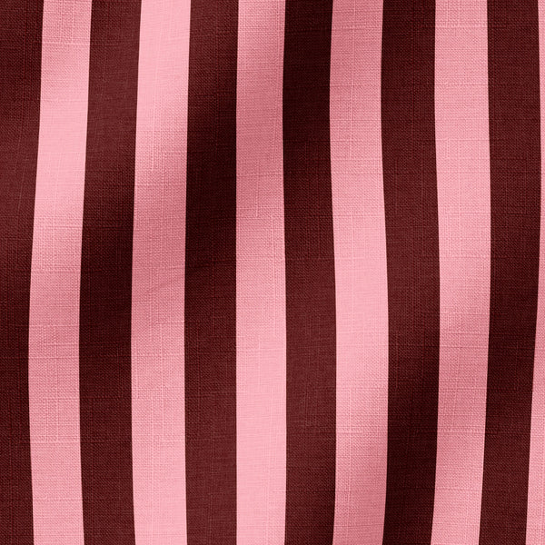 Rayas verticales anchas alternando café oscuro y rosado pálido