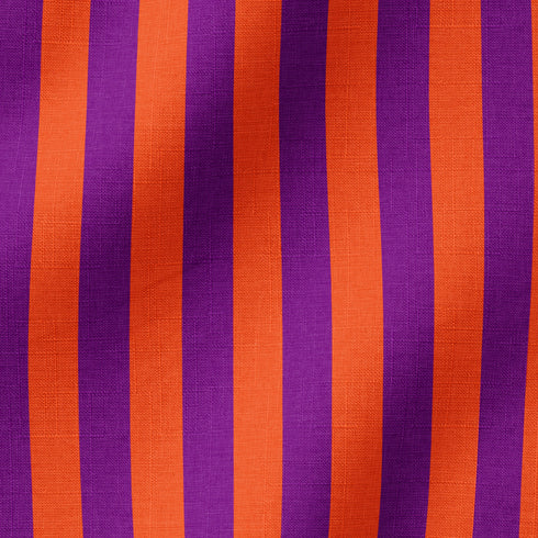 Rayas verticales alternadas en morado y naranja