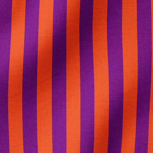 Rayas verticales alternadas en morado y naranja