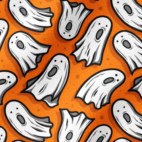 Fantasmas Espeluznantes Naranja Tela
