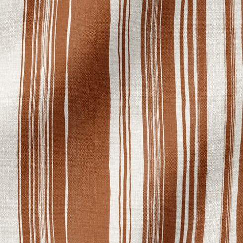 Rayas Terracota y Crema Tela