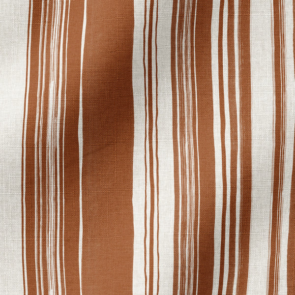 Rayas Terracota y Crema Tela