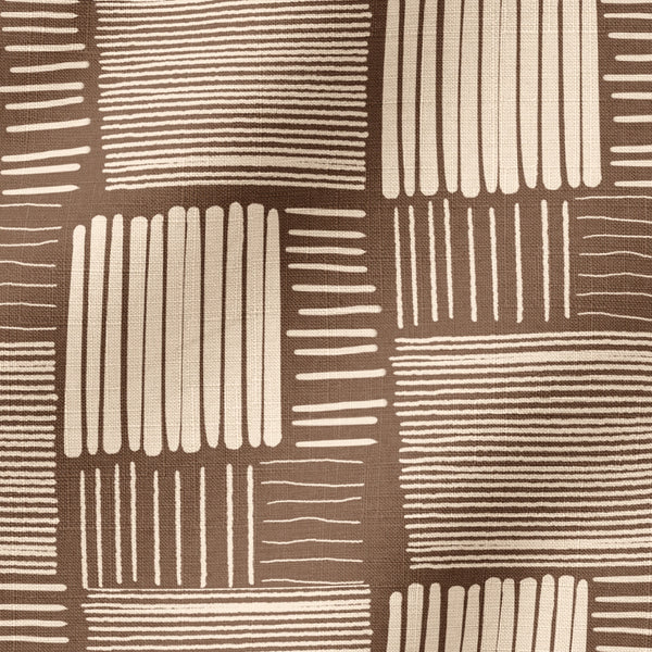 Líneas Texturadas Beige y Marrón Retro Tela