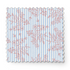 Patrón de rayas verticales azul cielo con delicadas flores rosado pálido dispersas fabric swatch mockup