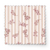 Patrón de rayas verticales en tonos rosado pálido y crema con delicados motivos florales de ramas y hojas fabric swatch mockup