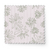 Patrón de líneas rosado pálido con flores estilizadas beige sobre fondo rayado vertical fabric swatch mockup