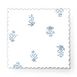 Patrón delicado con pequeñas ramas azules dispersas sobre fondo blanco, estilo botánico minimalista fabric swatch mockup