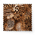 Estampado animal print con leopardo, serpientes y motivos abstractos en tonos café, negro y crema fabric swatch mockup