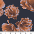Flores estilizadas en tonos ocre y marrón sobre fondo negro oscuro, diseño artístico botánico decorativo ruler cm