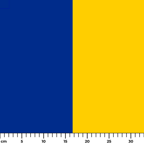 Bandera de Colombia con franjas azul, amarilla y roja sobre fondo azul con texto "COLOMBIA 2026 ruler cm
