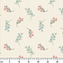 Patrón de rayas beige con flores rosadas y azules delicadas sobre fondo de líneas verticales ruler cm