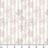 Patrón floral con flores rosado pálido sobre fondo de rayas verticales en tonos crema y beige ruler cm