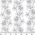 Patrón estampado floral con flores y hojas sobre fondo blanco, diseño botánico delicado ruler cm