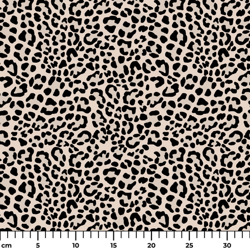 Estampado de pepas negras estilo leopardo sobre fondo beige ruler cm
