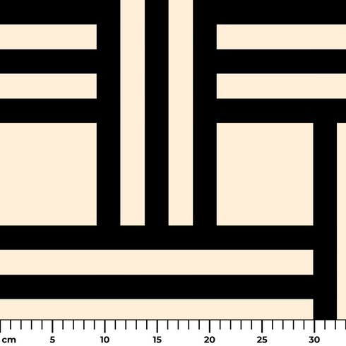 Diseño geométrico en negro y beige con líneas entrecruzadas formando patrón moderno minimalista