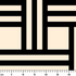Diseño geométrico en negro y beige con líneas entrecruzadas formando patrón moderno minimalista