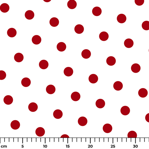 Patrón de pepas rojas sobre fondo blanco