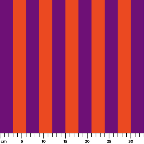 Rayas verticales alternadas en morado y naranja