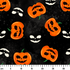 Calabazas y Fantasmas Halloween Negro Tela
