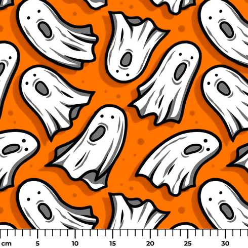 Fantasmas Espeluznantes Naranja Tela