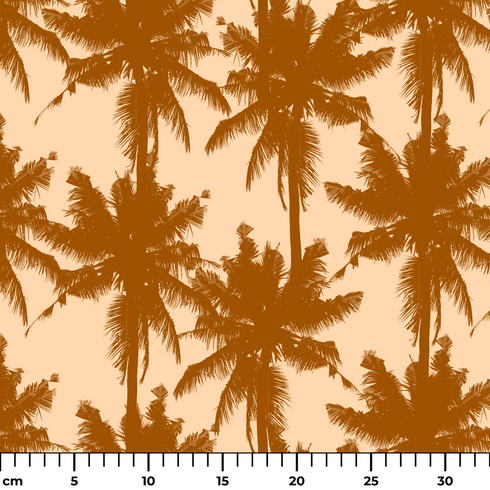 Palmeras Tropicales Ocre Vintage Tela