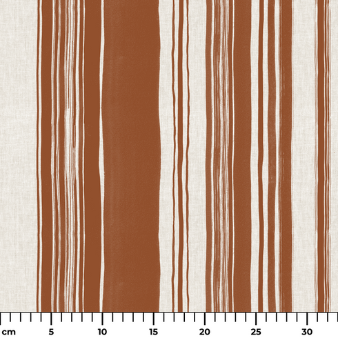 Rayas Terracota y Crema Tela
