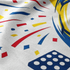 Balón de fútbol dinámico en amarillo y azul con líneas rojas vibrantes y estrellas explosivas sutex blanket detail new