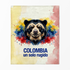 Cara de oso andino sobre fondo con salpicaduras amarillo azul rojo, texto "COLOMBIA un solo rugido sutex blanket fullview new