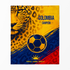 Diseño deportivo Colombia campeón con jaguar dorado, balón fútbol azul marino y amarillo vibrante sutex blanket fullview new