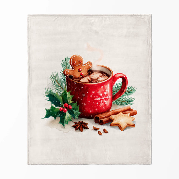 Taza Navideña con Galletas y Acebo Cobija