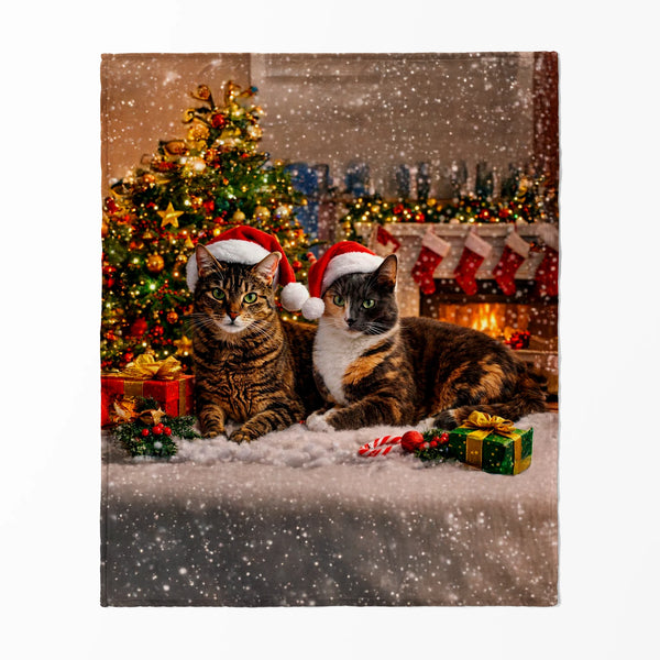 Gatos Navideños Cobija