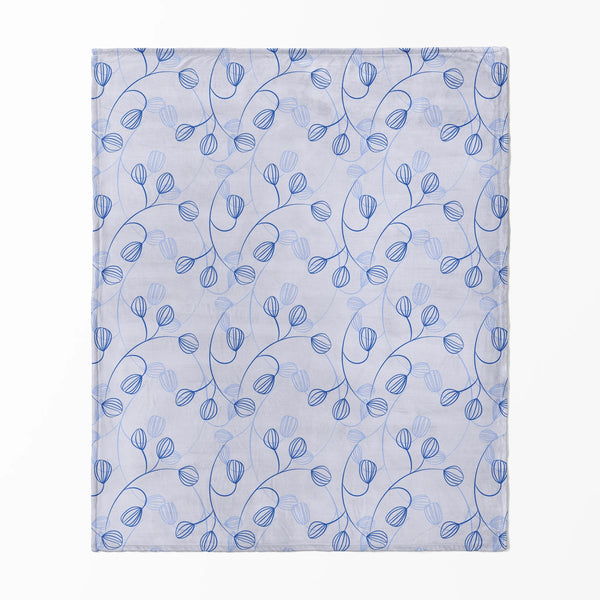 Floral Azul Delicado Cobija