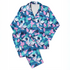Patrón abstracto en tonos azul, turquesa, rosa y blanco con formas orgánicas superpuestas. sutex pajamas fullview mockup